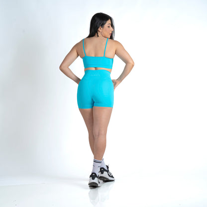 Conjunto Basic Feminino Top e Short - New Horizon Azul Piscina