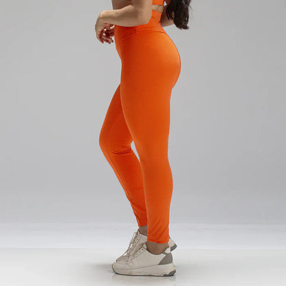 Conjunto Basic Feminino Top e Calça - New Horizon Laranja Naturale