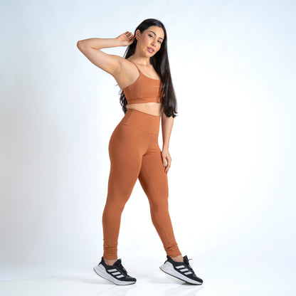 Conjunto Basic Feminino Top e Calça - New Horizon Cappuccino