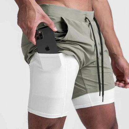 Short Masculino Dupla Camada com Compressão