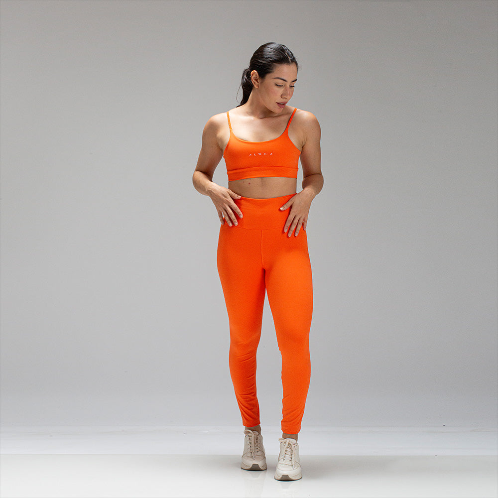 Conjunto Basic Feminino Top e Calça - New Horizon Laranja Naturale