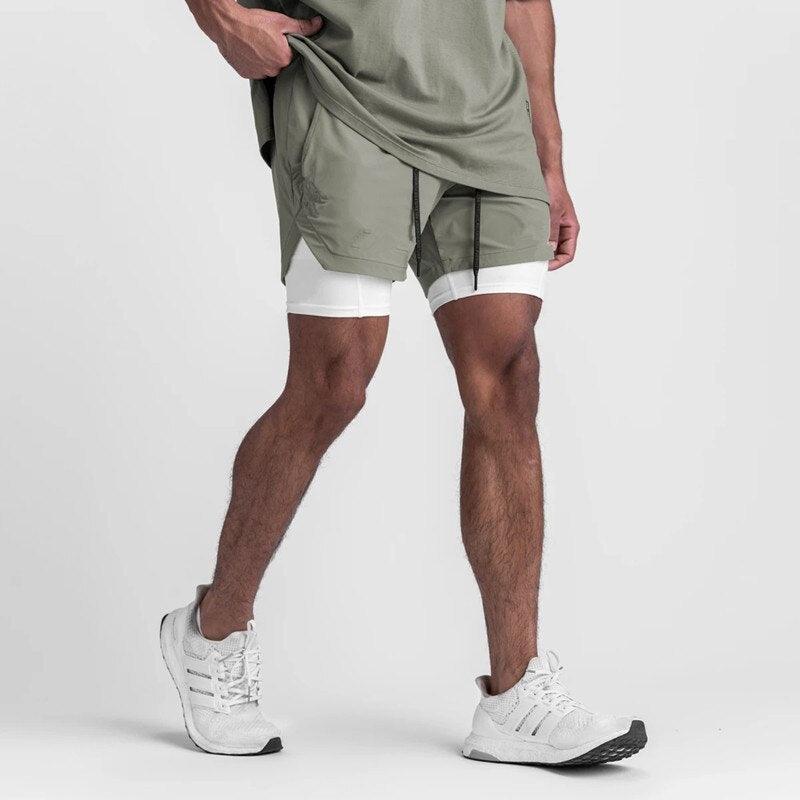 Short Masculino Dupla Camada com Compressão